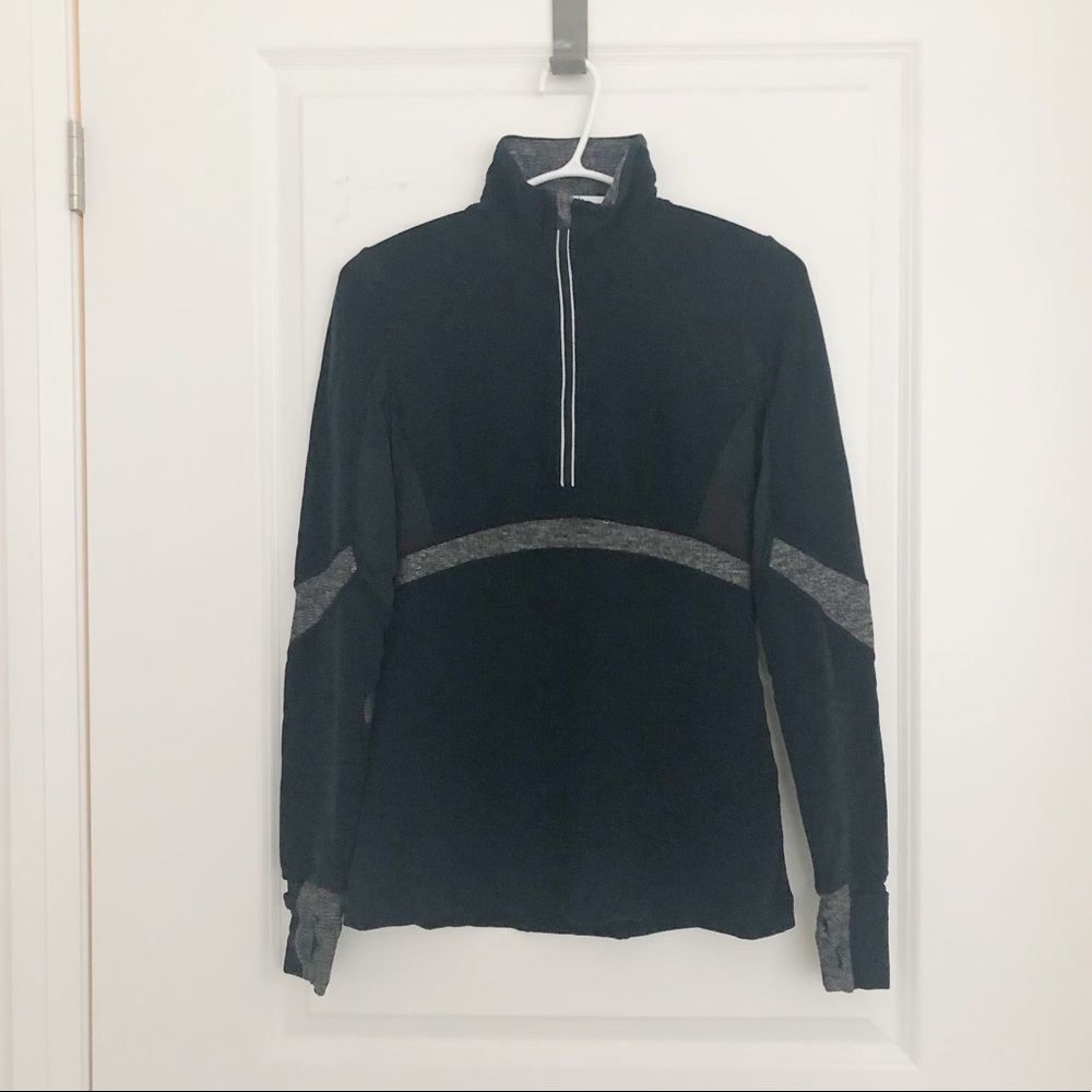 Lululemon Black and Grey 3/4 Zip Pullover.